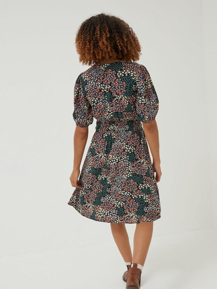 Fat Face Black Meadow Patchwork Lottie Dress