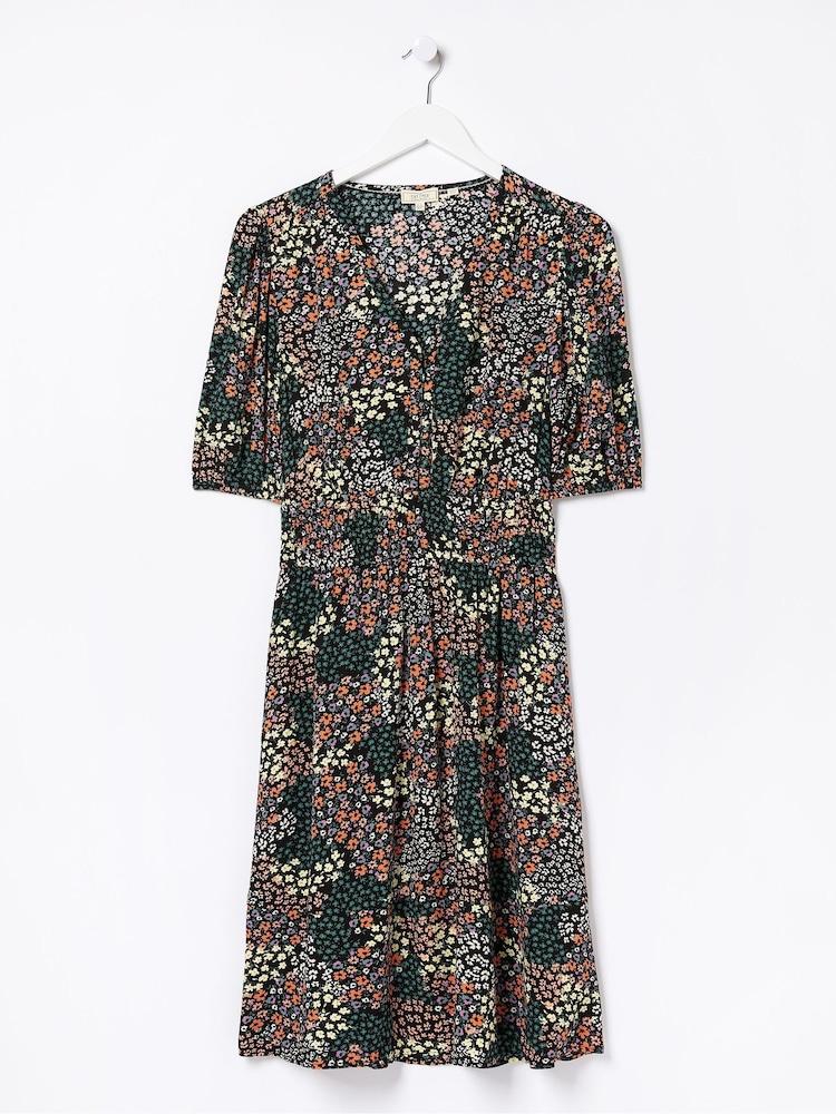 fat face Black Meadow Patchwork Lottie Dress