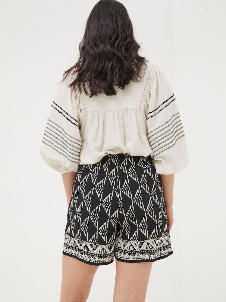 Fat Face Black Mono Geo Flippy Shorts
