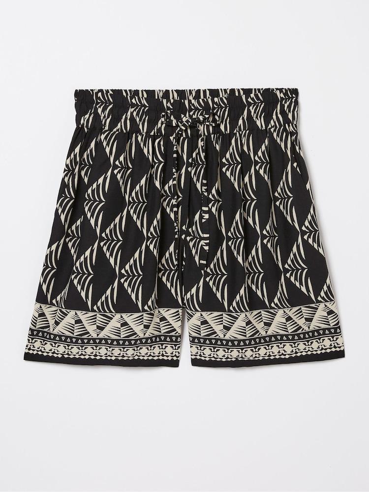 fat face Black Mono Geo Flippy Shorts