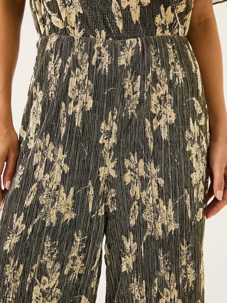 fat face Black Octavia Foil Plisse Trousers