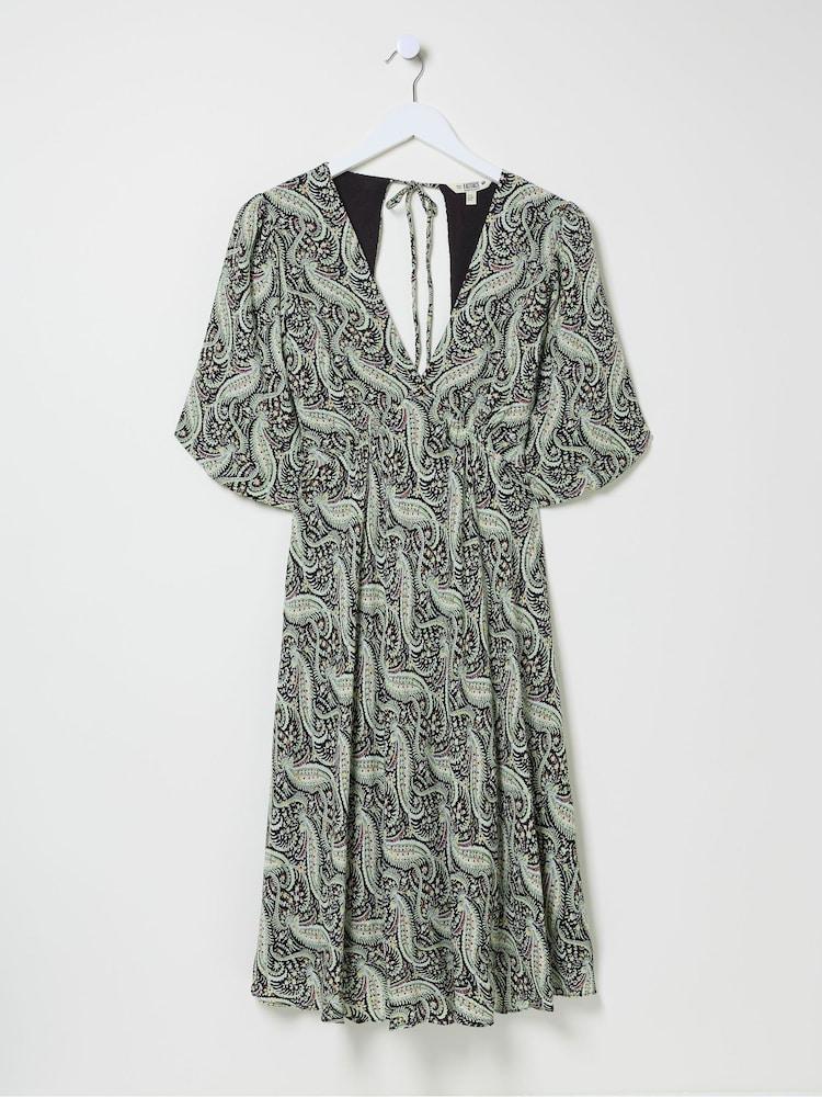 fat face Black Padra Paisley Dress