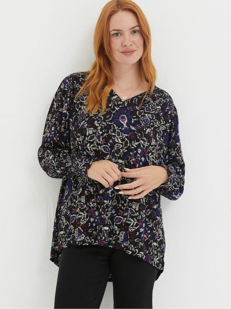 Fat Face Black Patsy Inspirit Floral Tunic