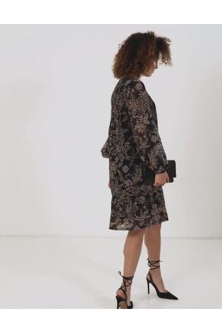 Fat Face Black Poplar Floral Devore Swing Dress