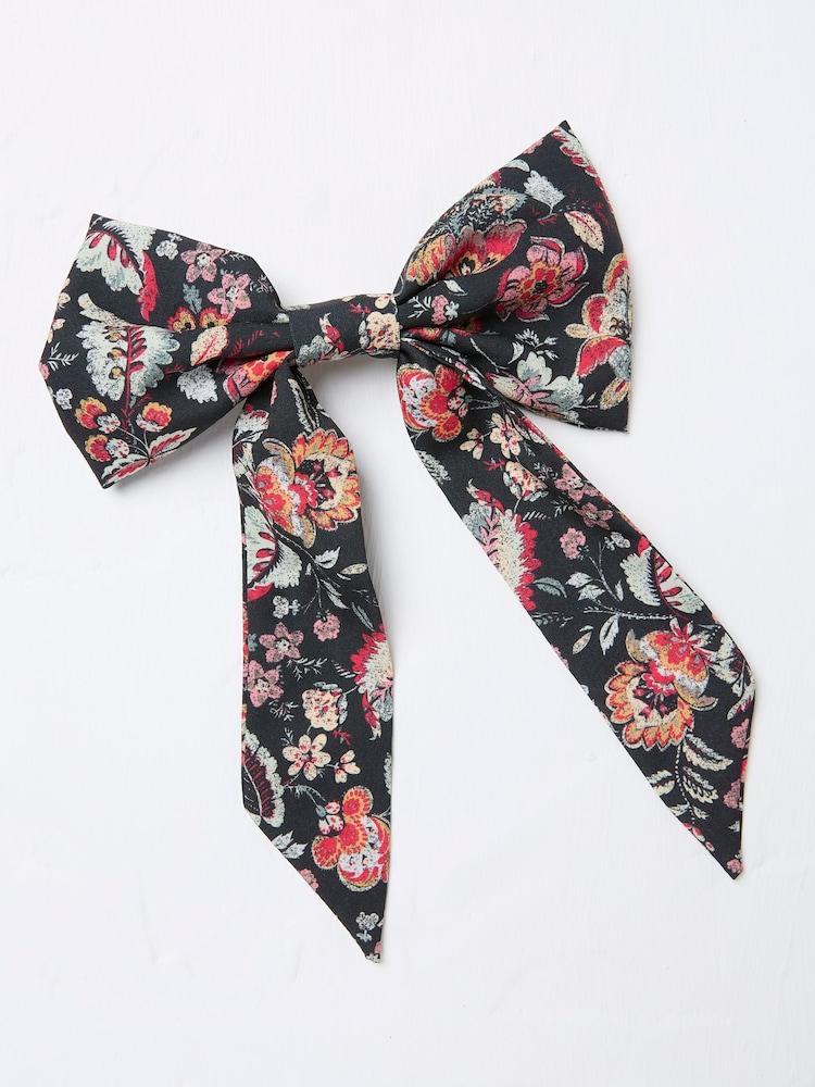 Fat Face Black Printed Hair Bow