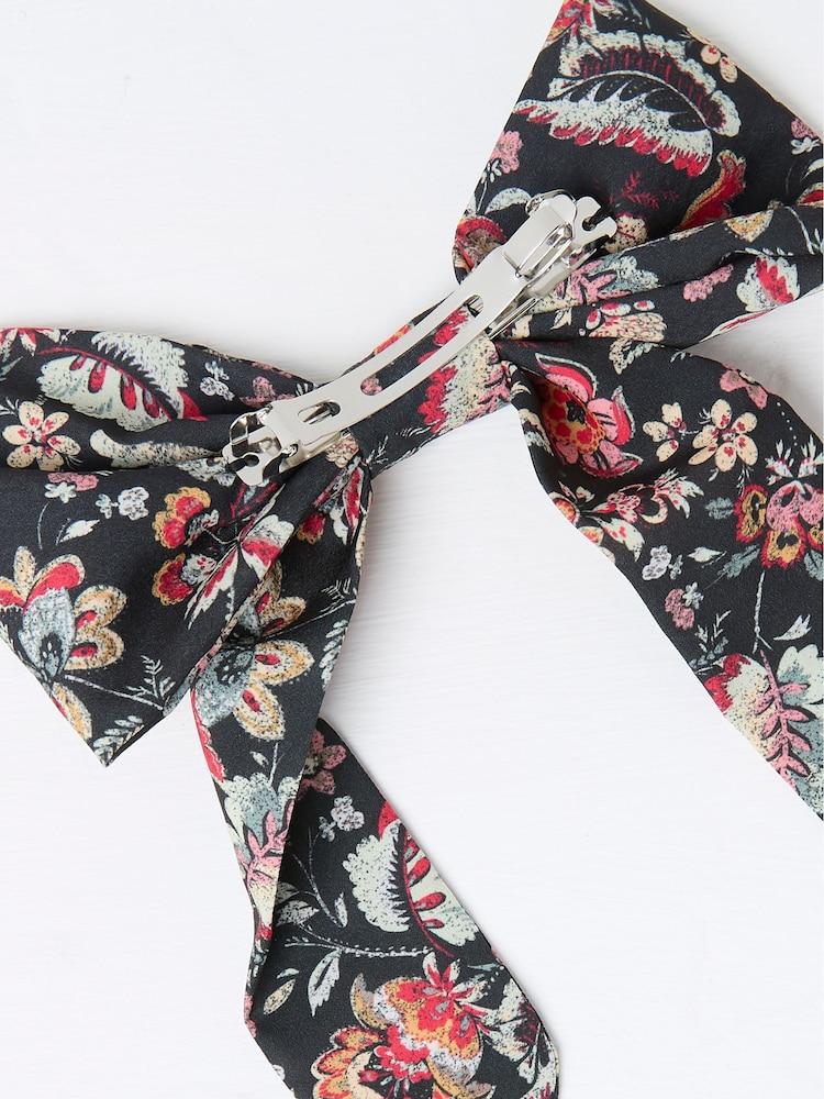 fat face Black Printed Hair Bow