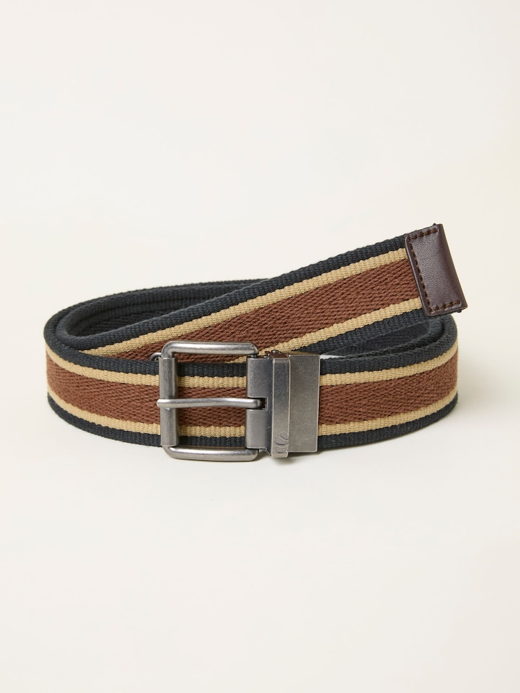Fat Face Black Reversible Webbing Belt
