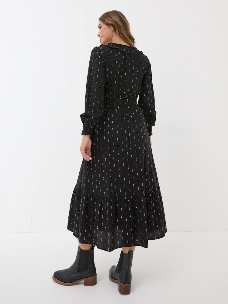 Fat Face Black Rosie Midi Dress