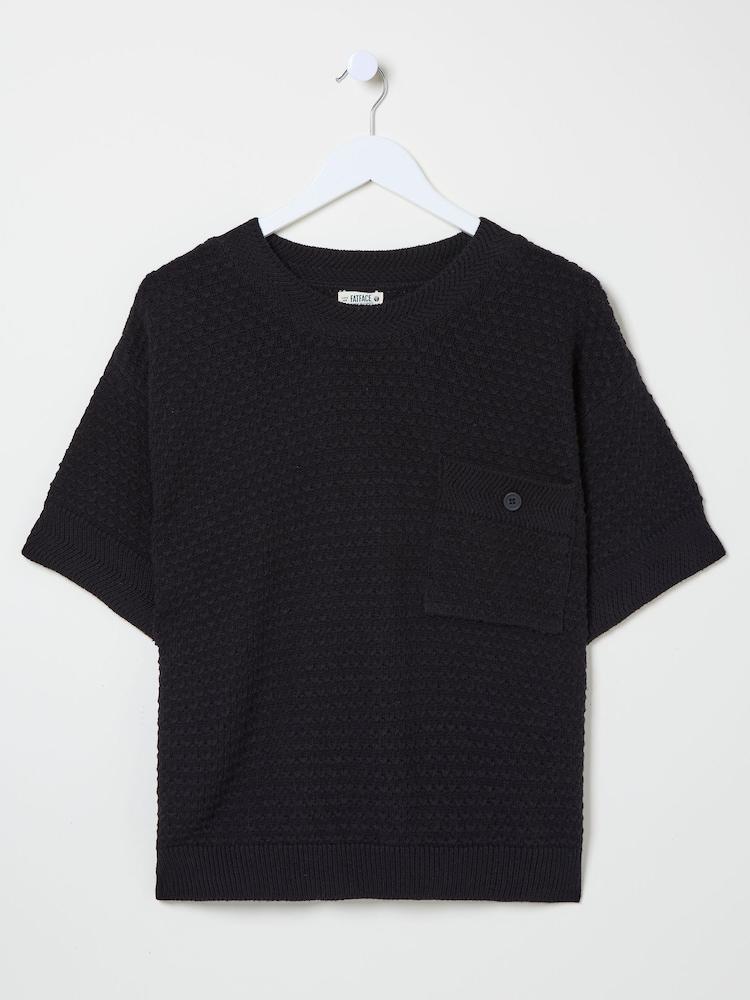 fat face Black Sania Textured T-Shirt
