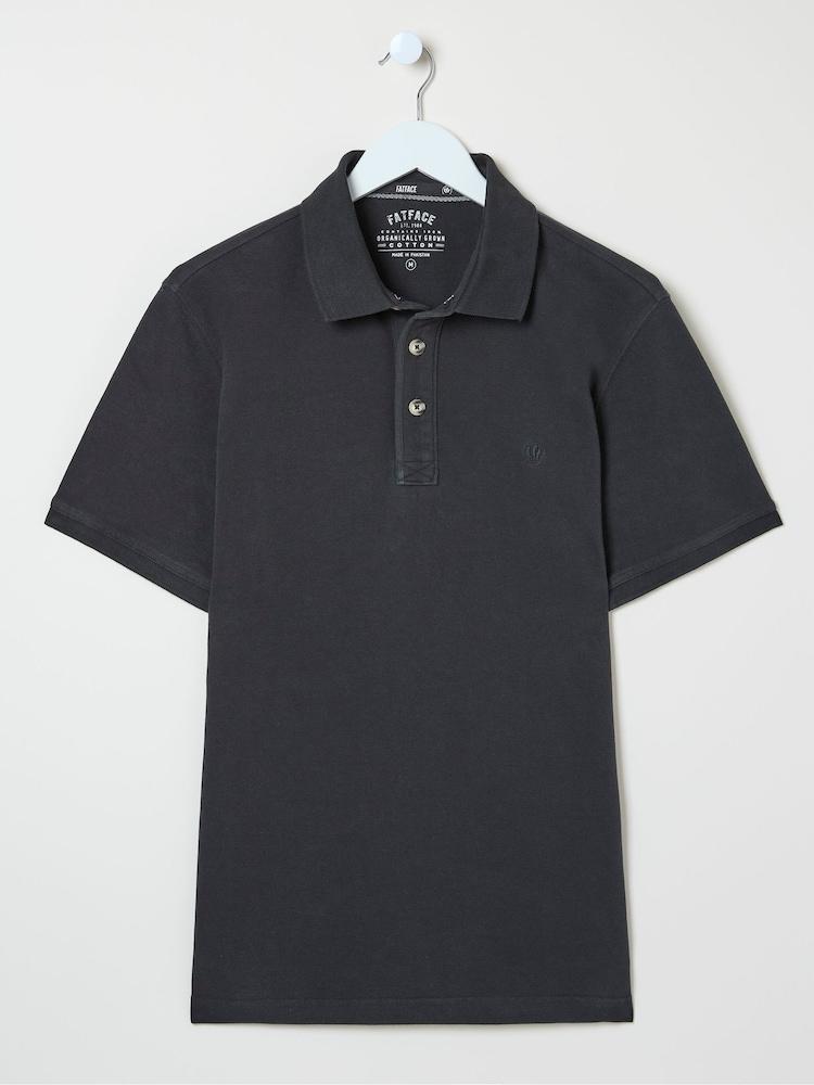 fat face Black Short Sleeve Pique Polo