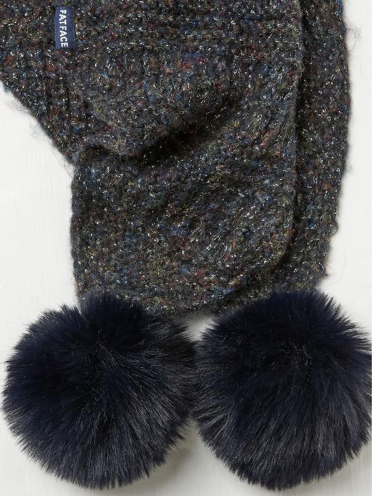 fat face Black Sparkle Scarf
