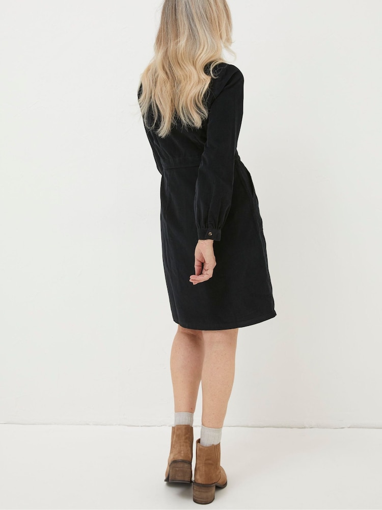 Fat Face Black Tabitha Cord Dress