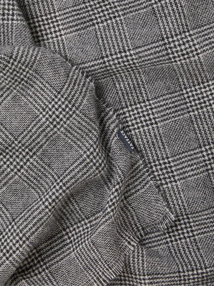 Fat Face Black Tweed Scarf