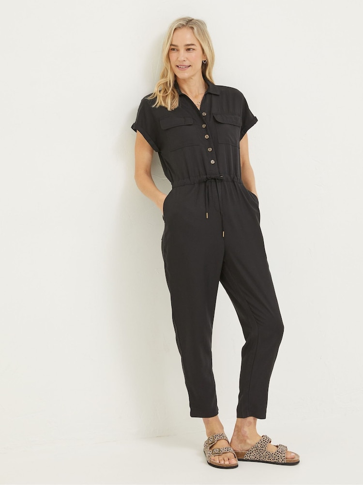 Fat Face Black Una Jumpsuit