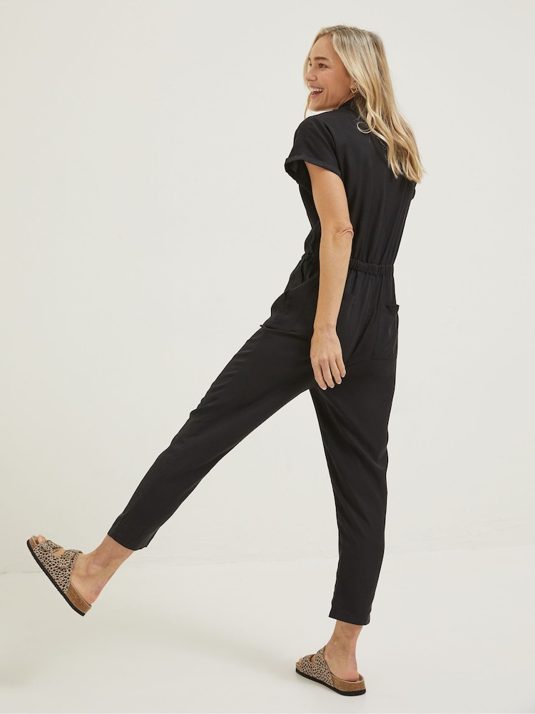 Fat Face Black Una Jumpsuit