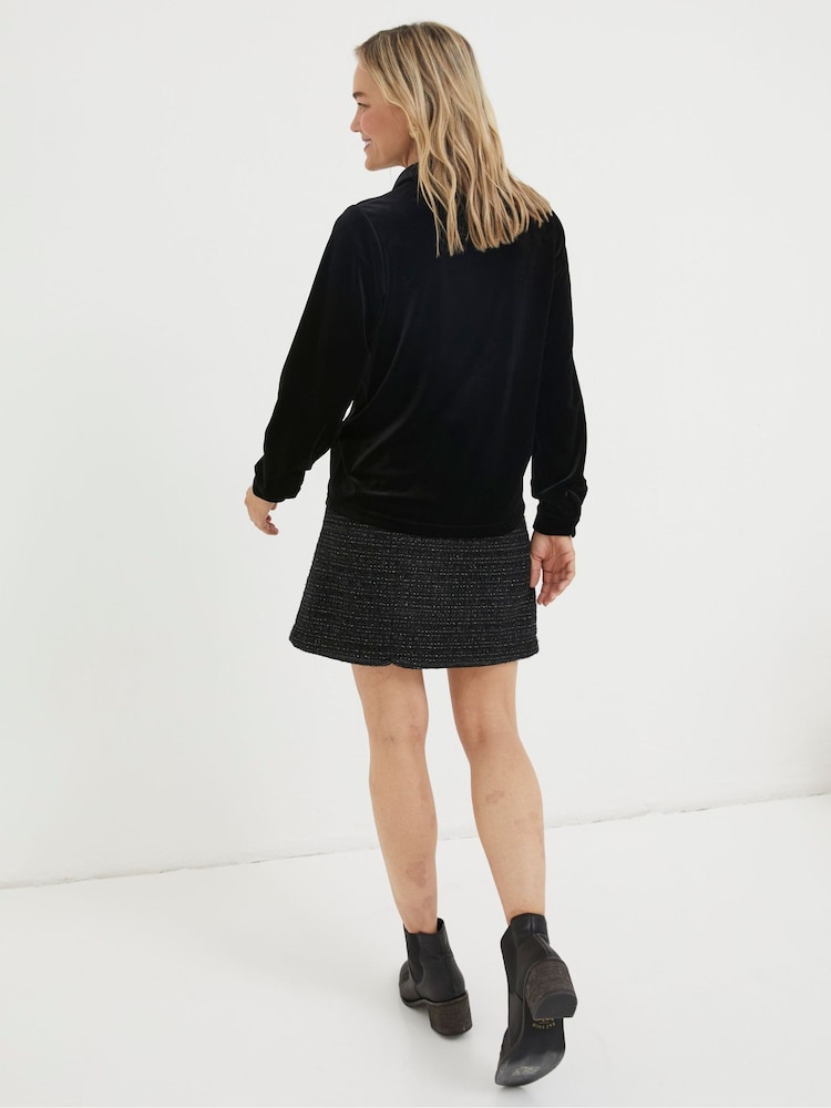 Fat Face Black Viola Velvet Shirt