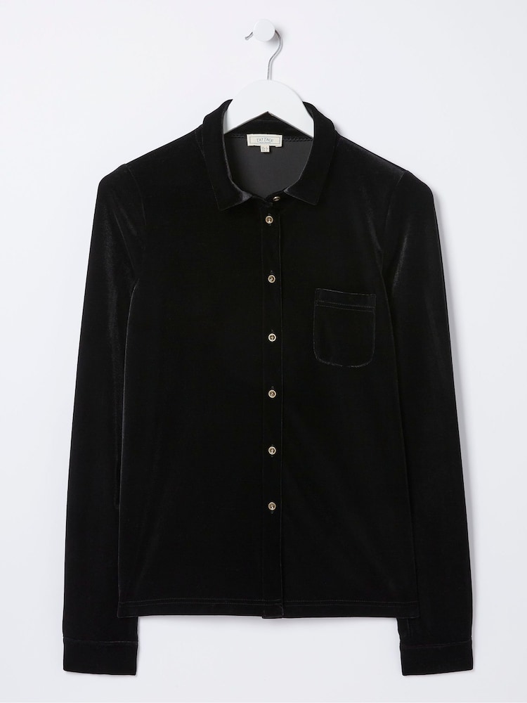 fat face Black Viola Velvet Shirt