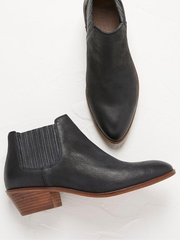 fat face Black Western Ankle Boots
