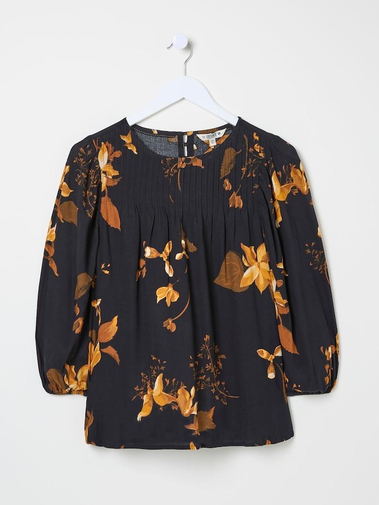 fat face Black Wynn Floral Blouse