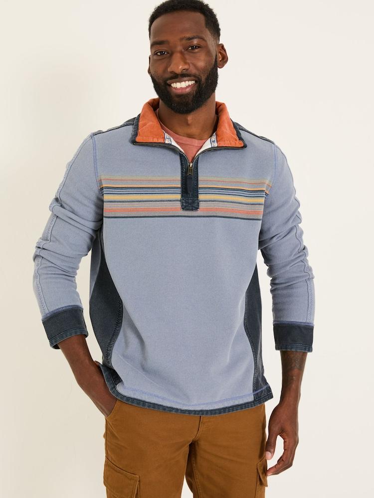 Fat Face Blue 100% Cotton Airlie Panel Sweat Top