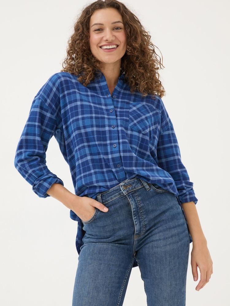 Fat Face Blue 100% Cotton Carolin Check Shirt