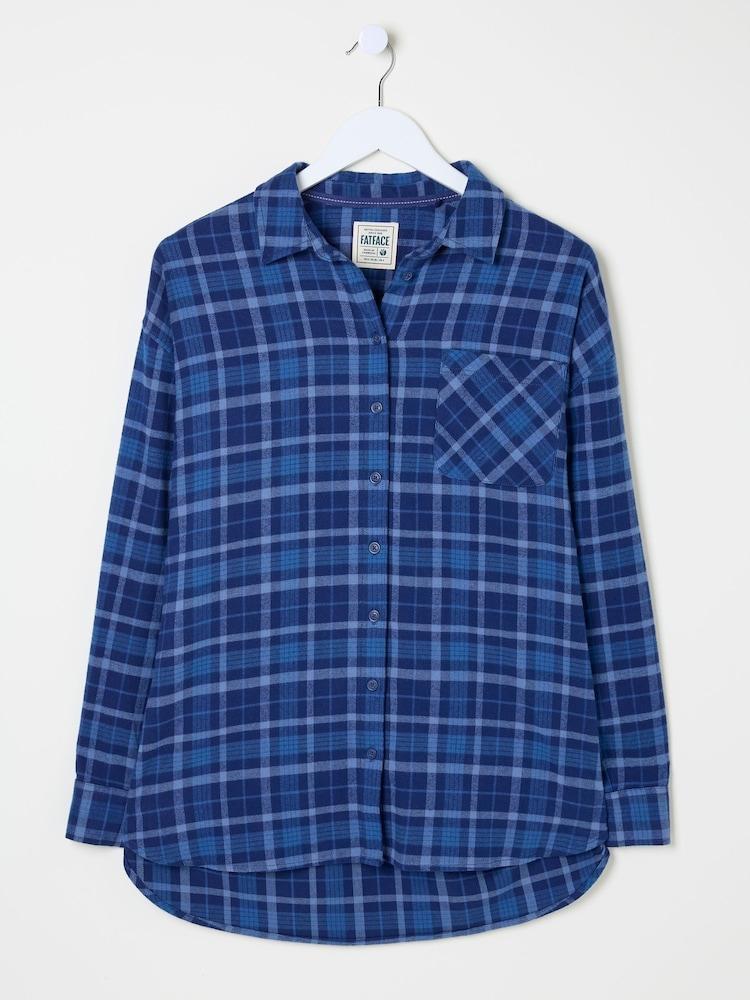 fat face Blue 100% Cotton Carolin Check Shirt
