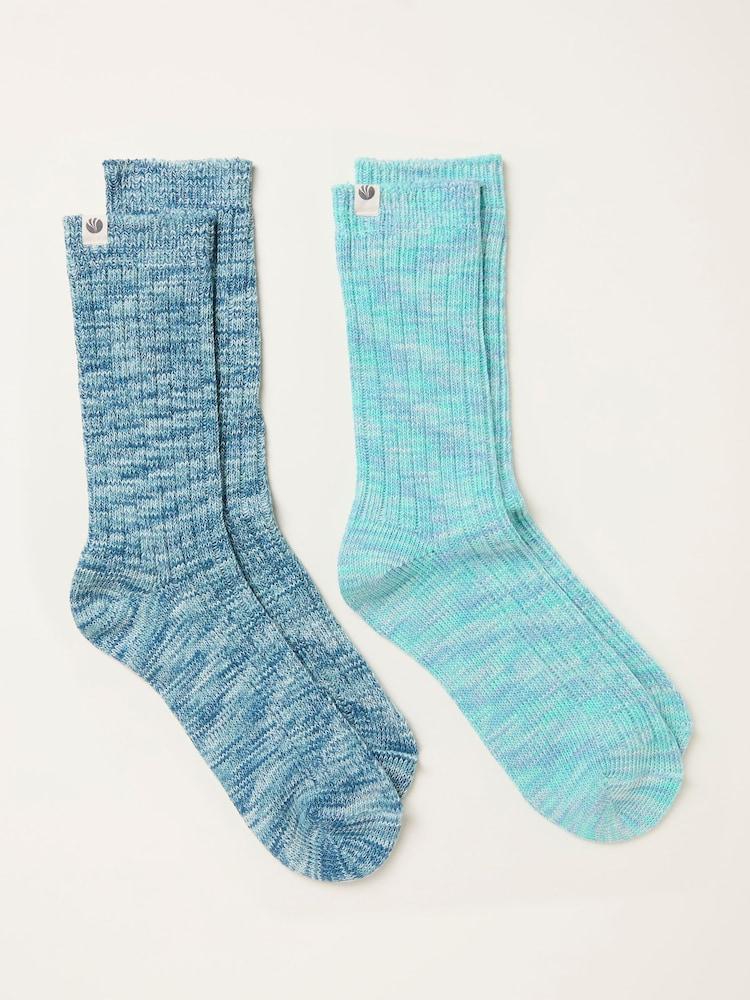 fat face Blue 2 Pairs of Boot Socks