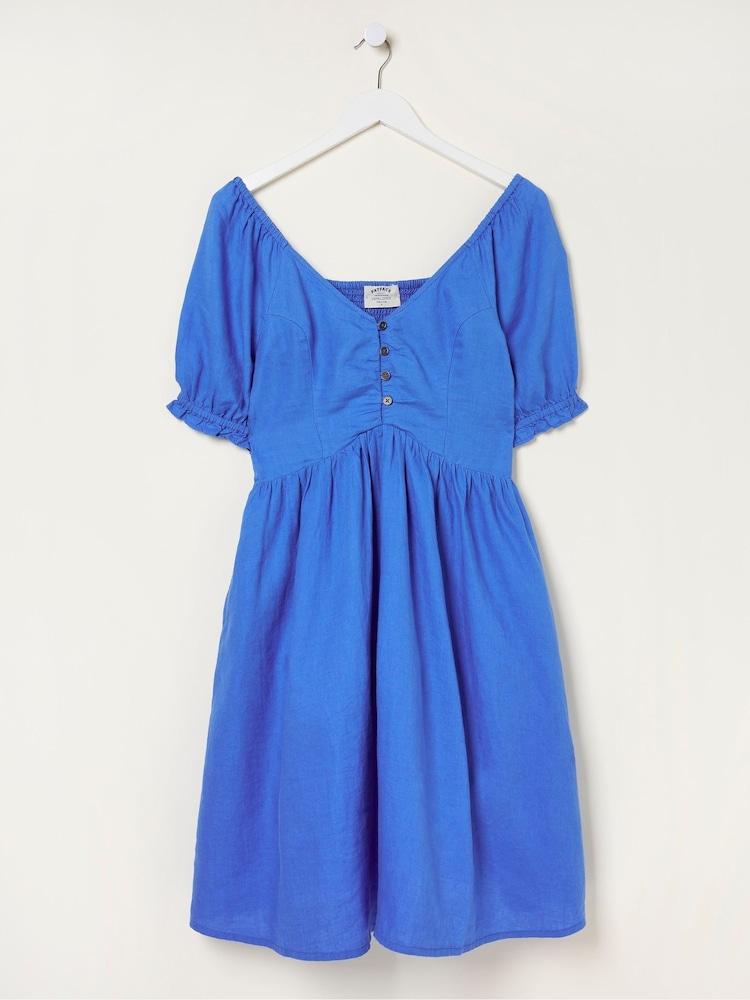 fat face Blue Aideen Linen Dress