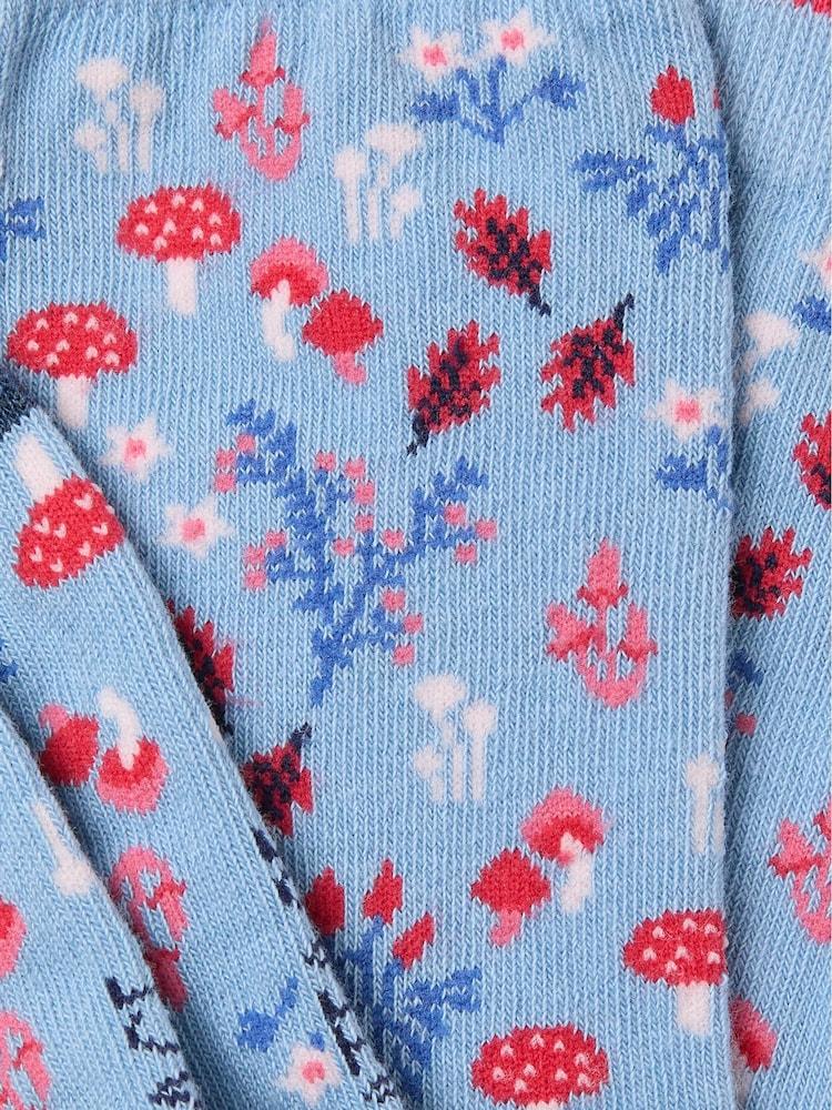 Fat Face Blue Autumn Floral Socks