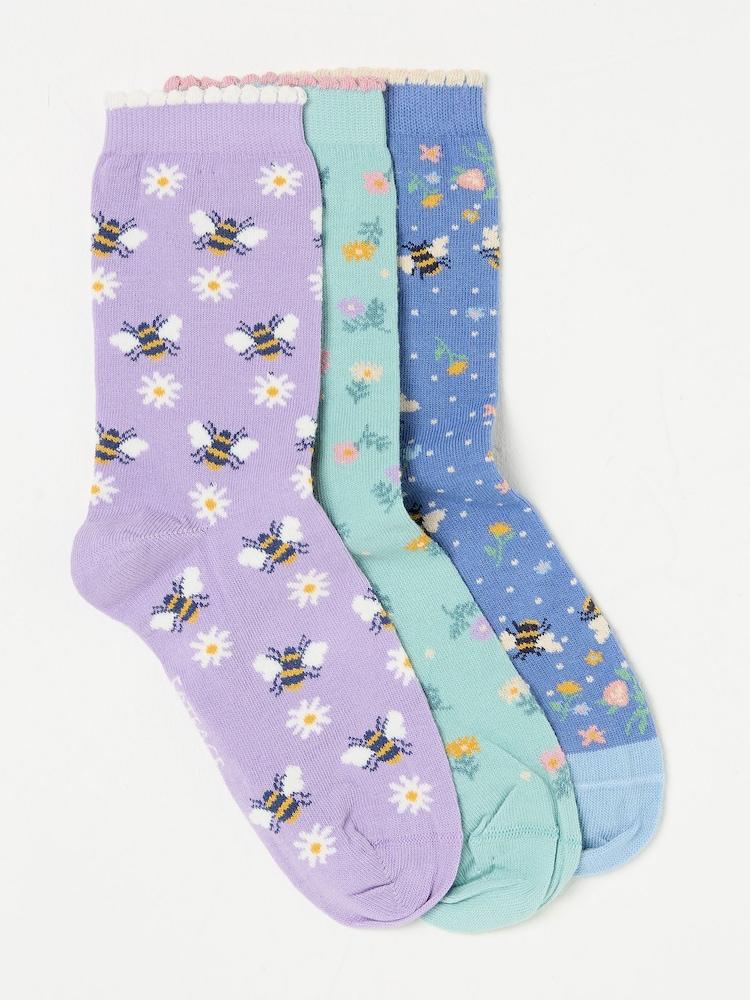 fat face Blue Bee 3 Packs Women's Socks