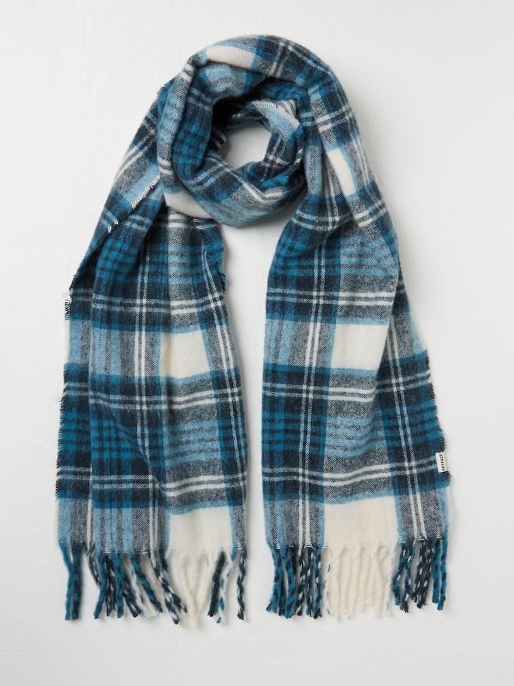 Fat Face Blue Betty Check Scarf