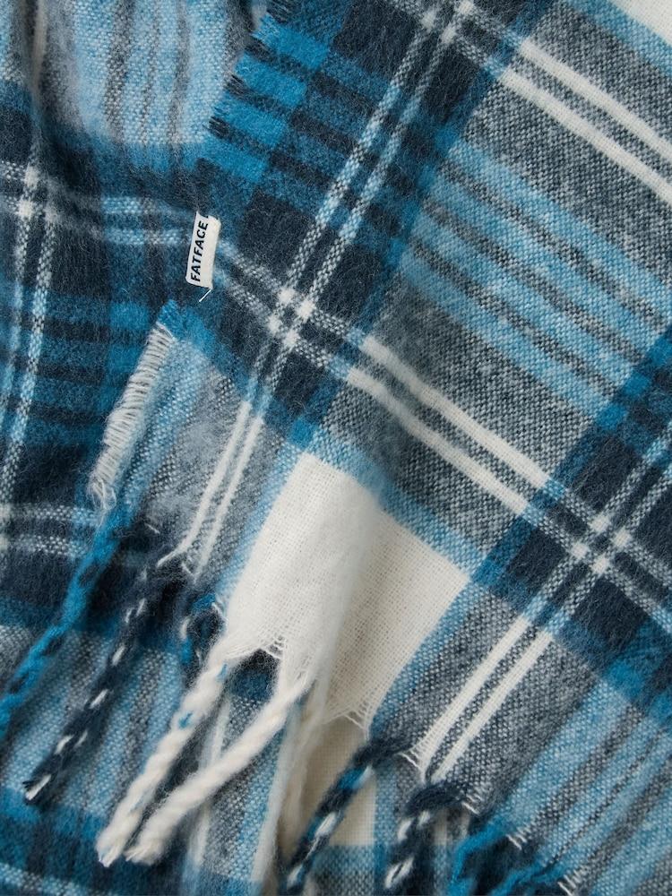 Fat Face Blue Betty Check Scarf