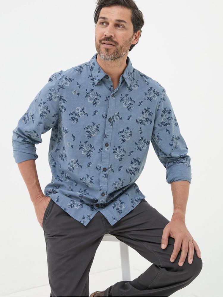 Fat Face Blue Bloom Print Shirt