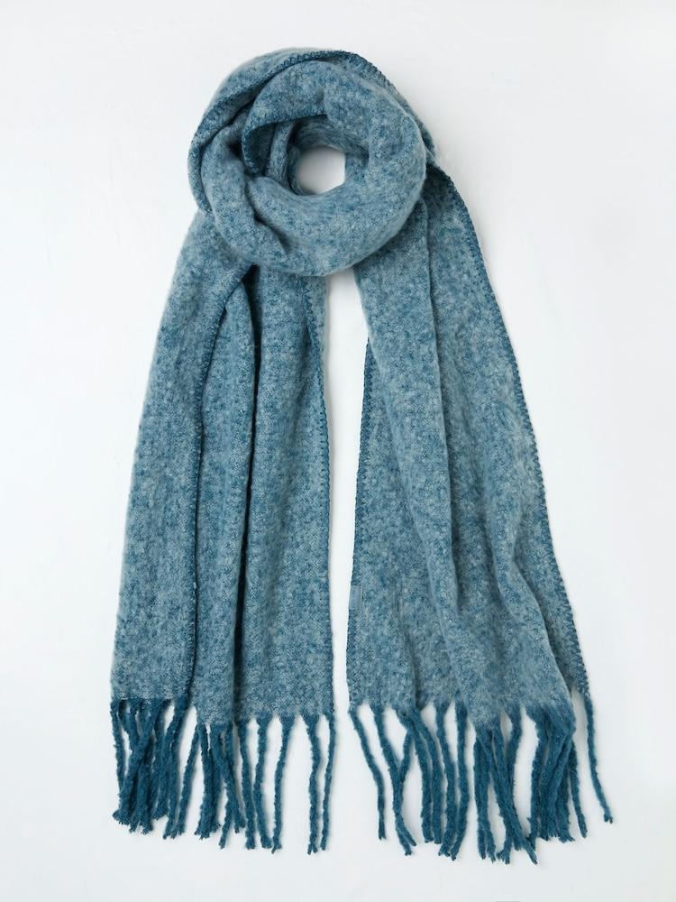 Fat Face Blue Boucle Scarf