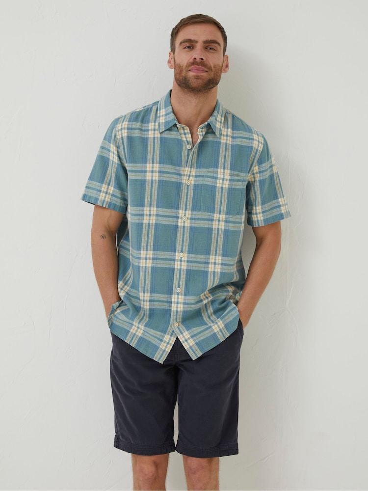 Fat Face Blue Braddock Check Shirt