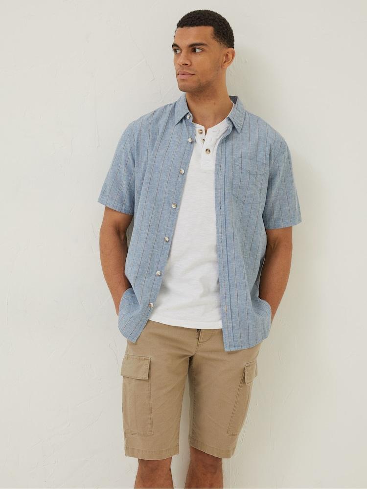 Fat Face Blue Buriton Striped Shirt