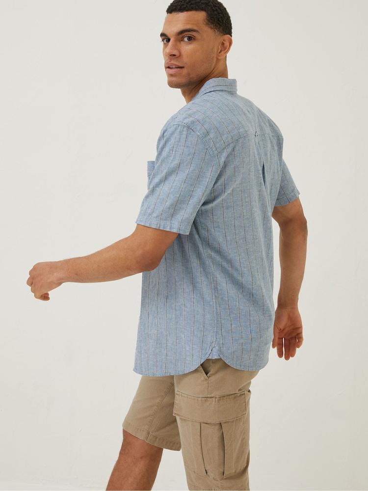 Fat Face Blue Buriton Striped Shirt