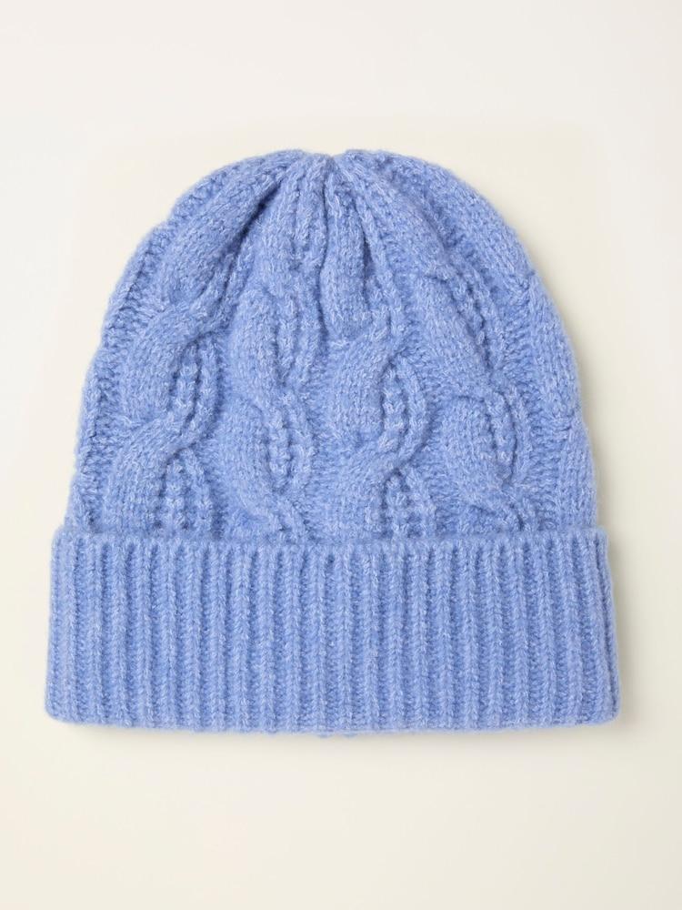 Fat Face Blue Cable Beanie