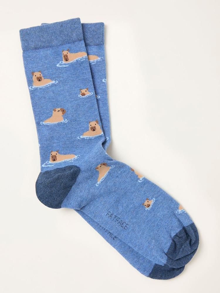 Fat Face Blue Capybara Socks