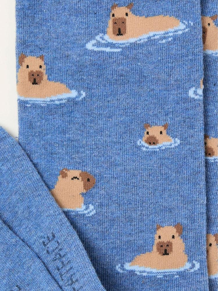 Fat Face Blue Capybara Socks