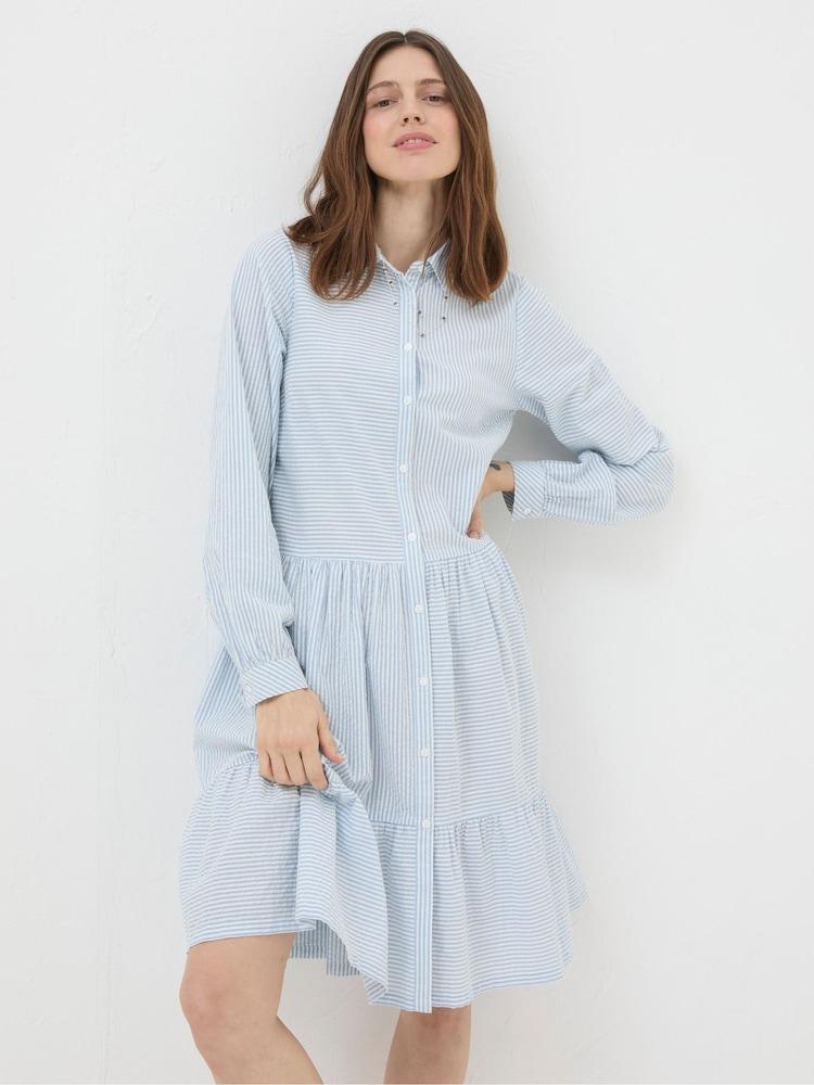 Fat Face Blue Charlotte Stripe Shirt Dress