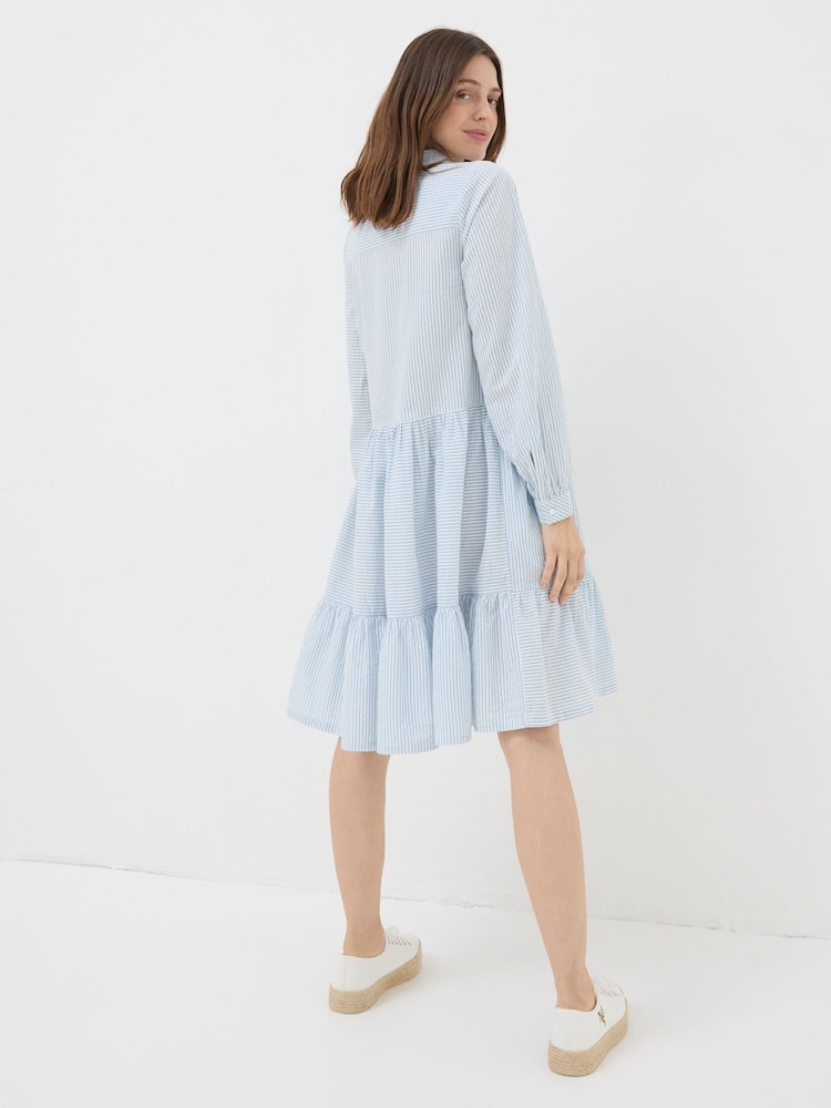 Fat Face Blue Charlotte Stripe Shirt Dress