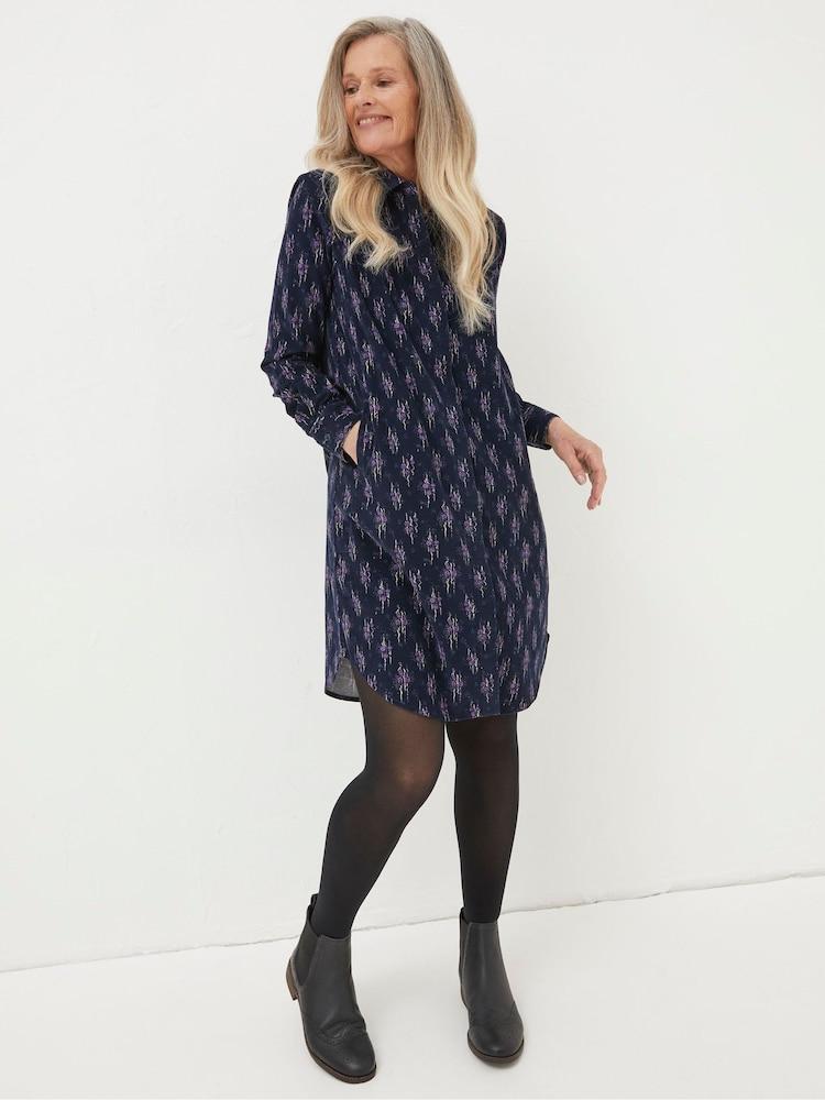 Fat Face Blue Chester Ink Ditsy Dress