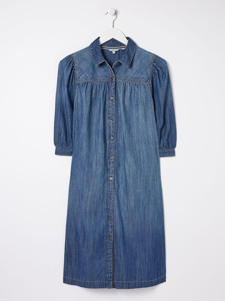 fat face Blue Clara Denim Dress