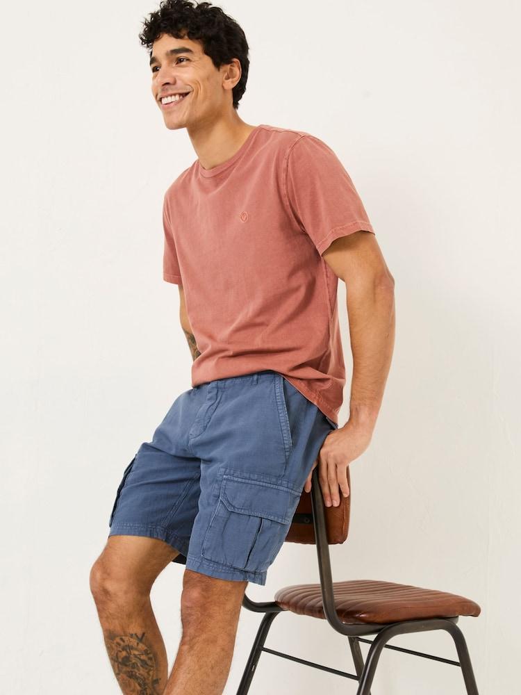 Fat Face Blue Cotton Linen Cargo Shorts