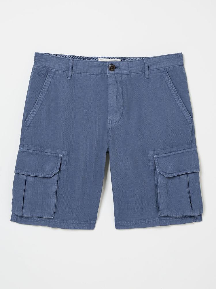 fat face Blue Cotton Linen Cargo Shorts