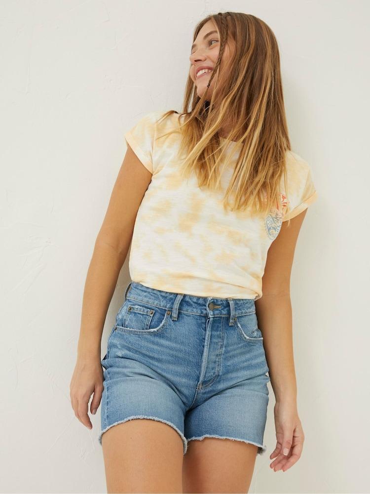 Fat Face Blue Courtney Cut Off Denim Shorts