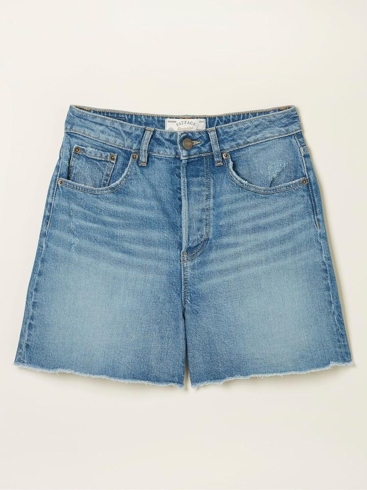 fat face Blue Courtney Cut Off Denim Shorts