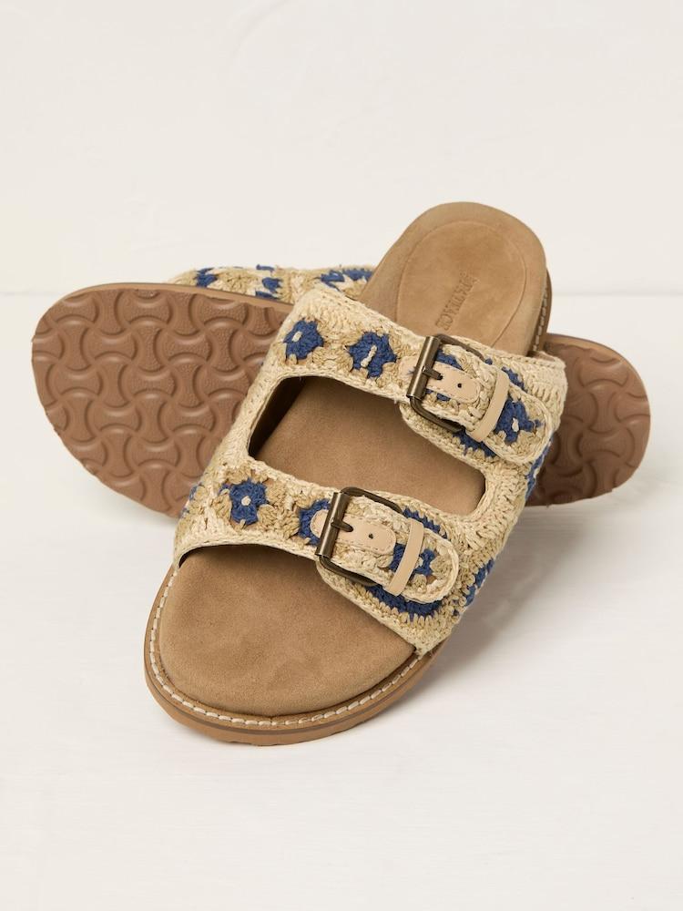 Fat Face Blue Crochet Meldon Sandal