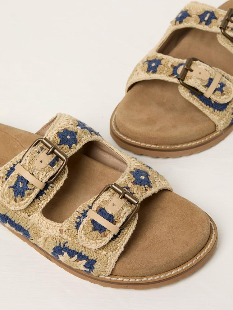 fat face Blue Crochet Meldon Sandal